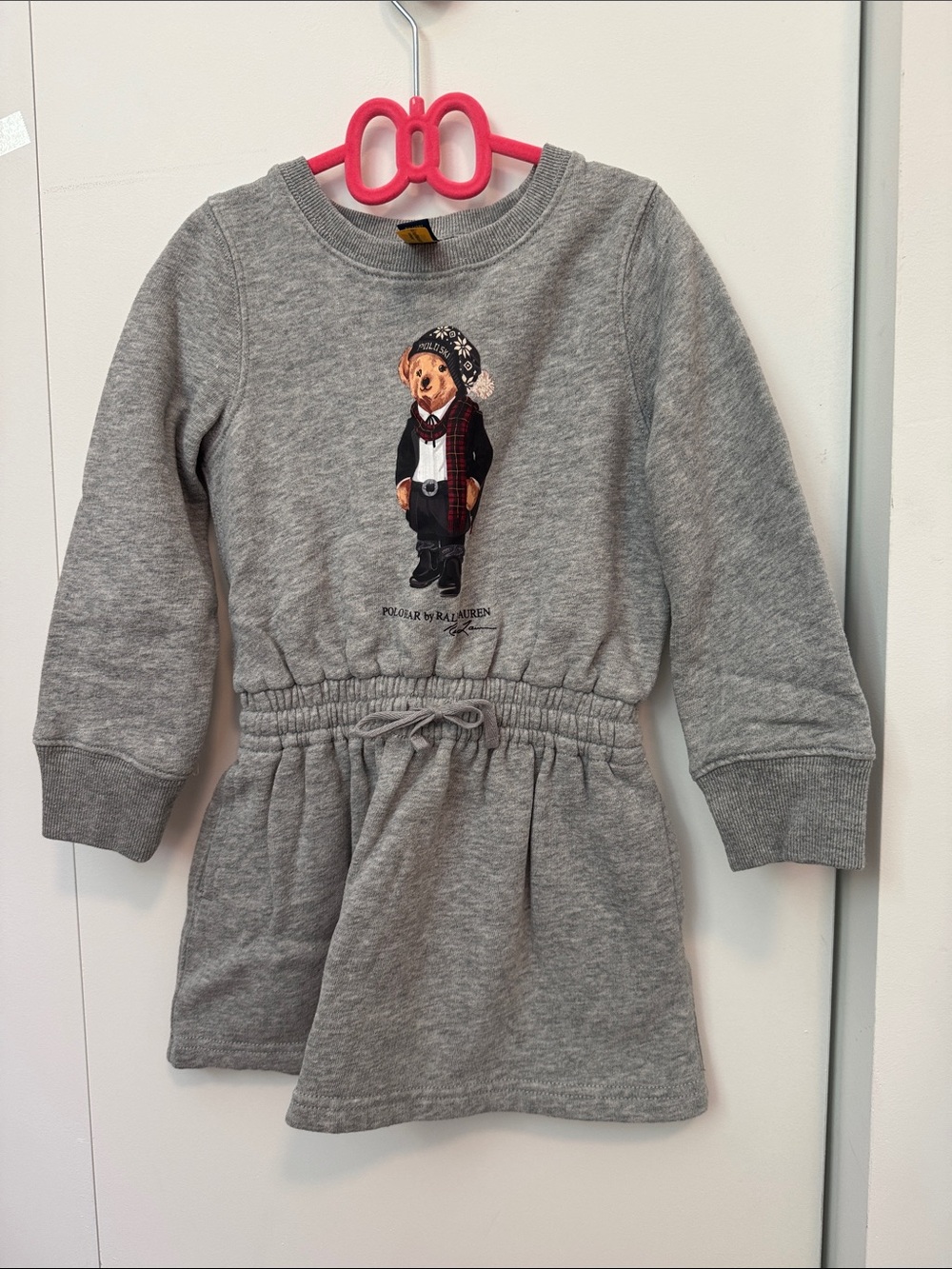 Polo by Ralph Lauren Grey Bear Sweatshirt Dress (2T)